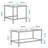 Modern Coffee Table Set (2 Pieces), Black Tempered Glass & Metal Frame, Sleek Industrial Design, Perfect for Living Room & Lounge-209704083