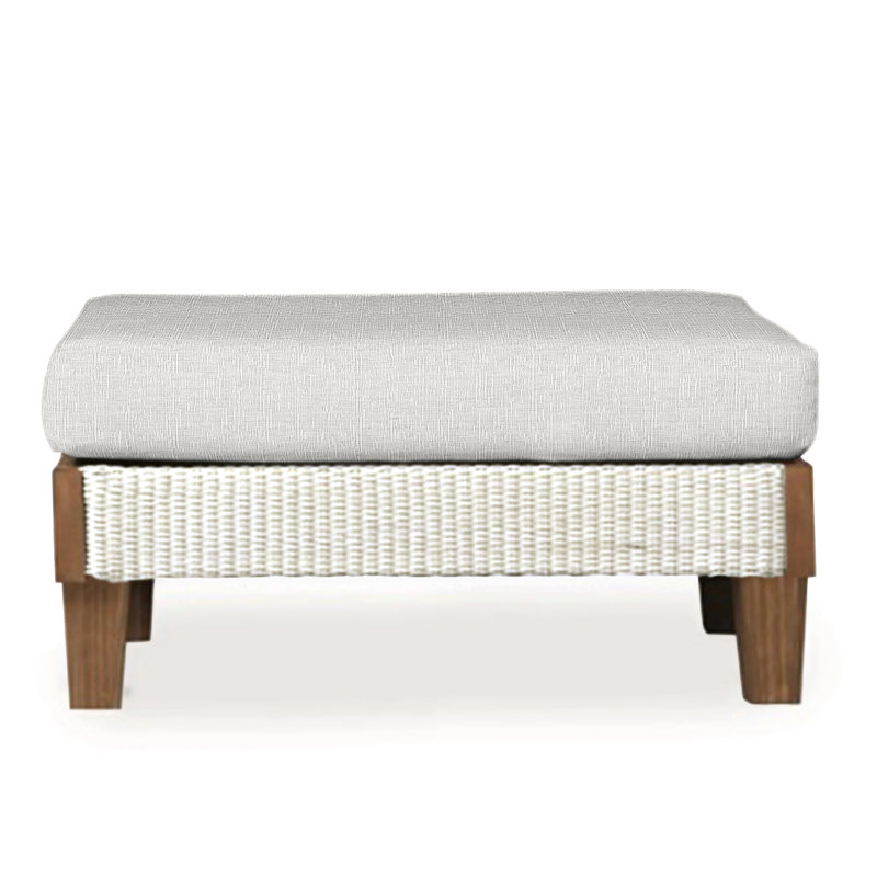 Catalina Outdoor Ottoman, Consider Indigo, Antique White