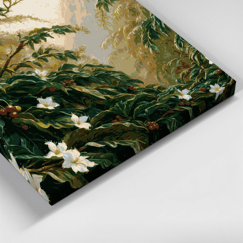 «Hawaiian Coffee Plants», art mural sur toile verte, H 24 po x l 36 po