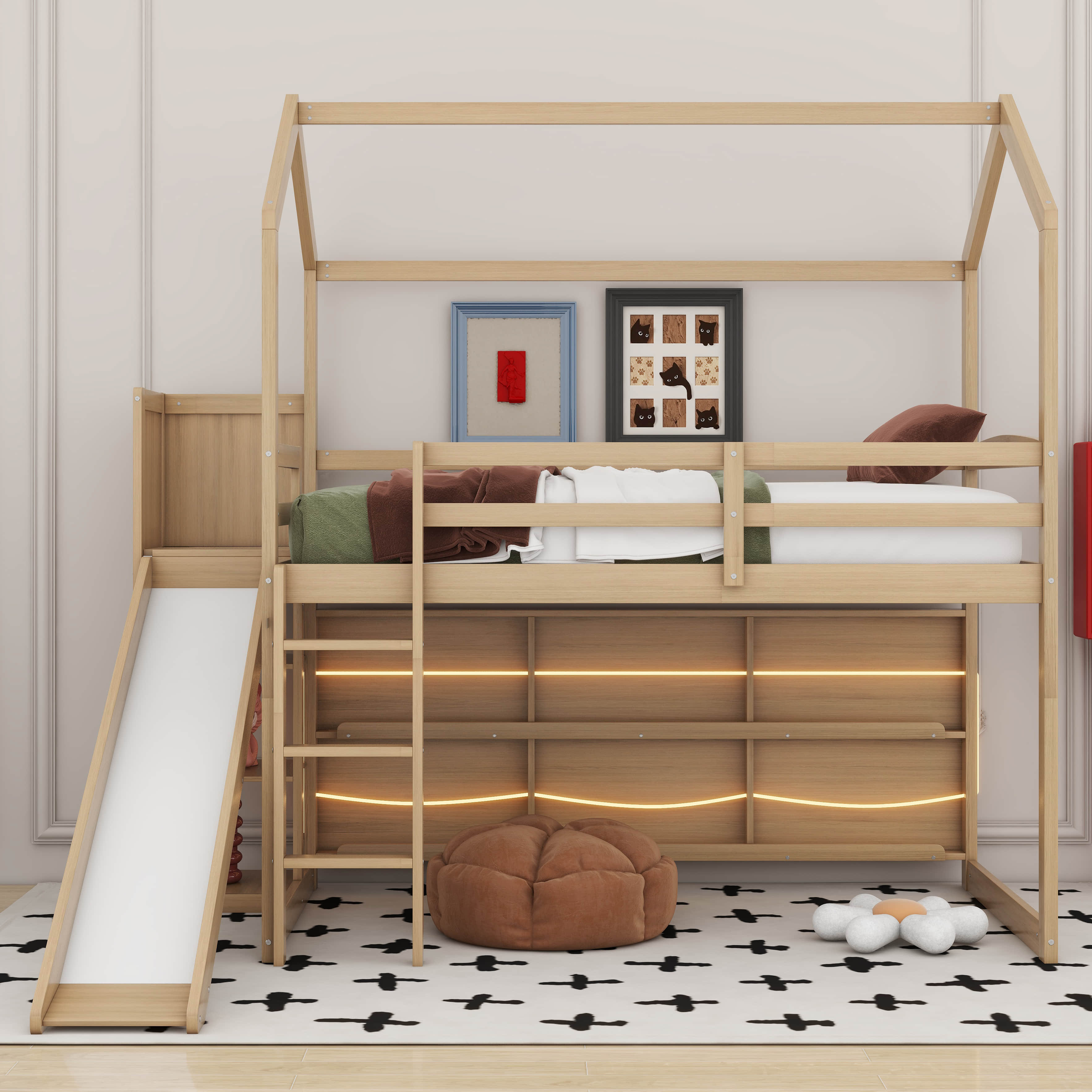 Harper Orchard Alijha Twin Loft Bed with Shelves by Harper Orchard ...