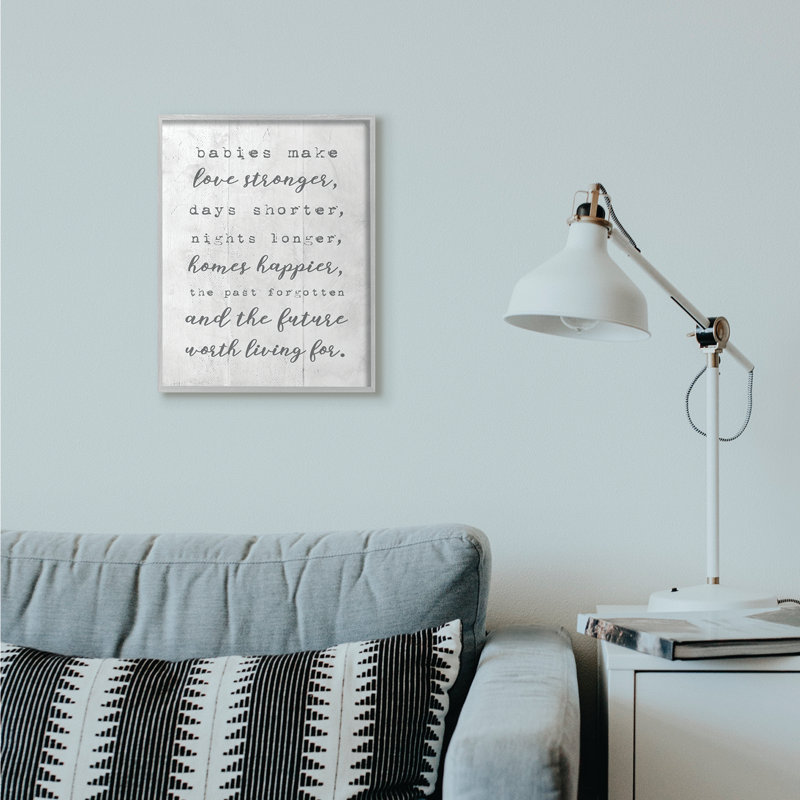 Babies Make Love Stronger Family Home Kids - conception de mots gris - impression d'art graphique, H 20 po x l 16 po