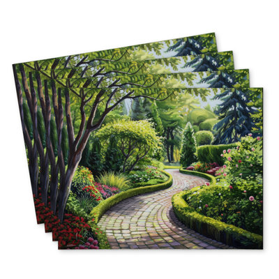 Garden Path Polyester Kundra Set of 4 | Home Decor Essential