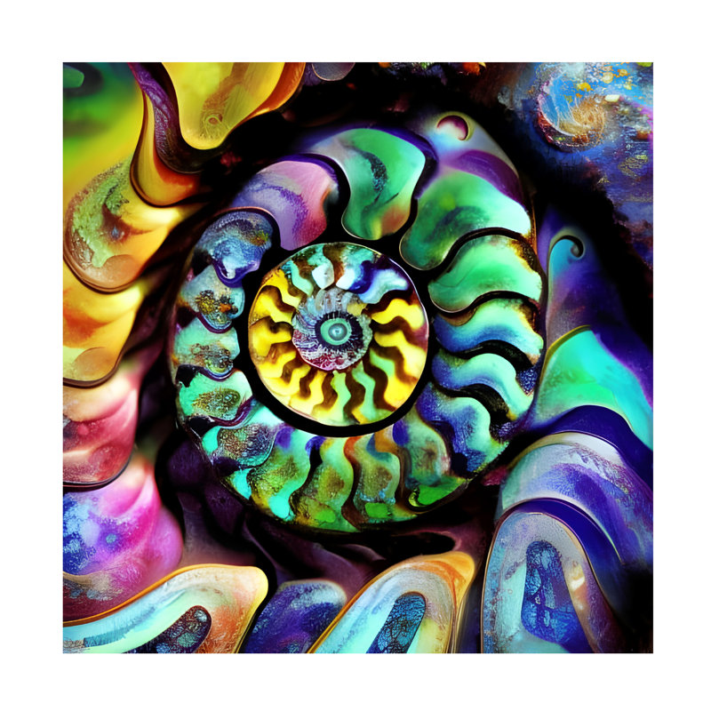 Art sur toile «bolologia tina lavoie nautilus», H 18 po x l 18 po