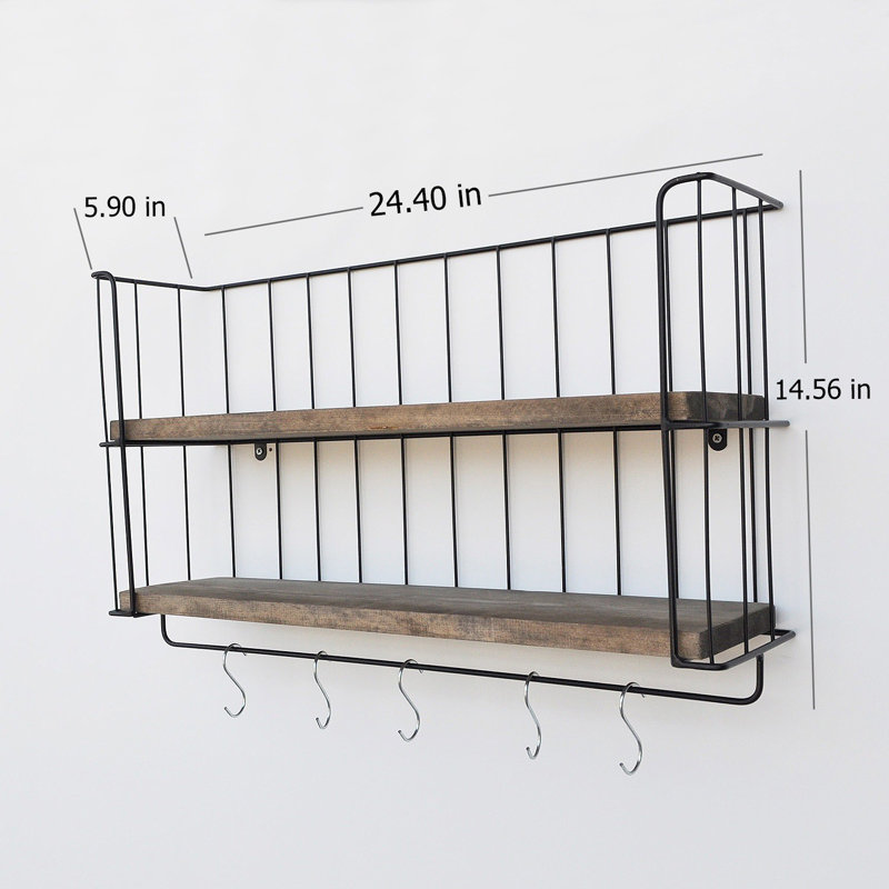 Étagère H 24,41 po x l 14,57 po x P 0,39 po Arcelia