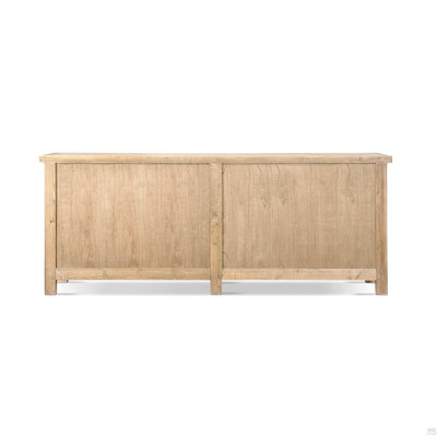 Arden 97" Extra Long 4-Door Reclaimed Pine Lattice Front Sideboard Heritage Light Natural Brown