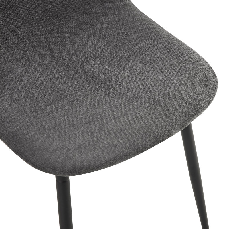 Ensemble de table et de chaises, chaises d'appoint rembourrées de style médiéval moderne, 4 chaises de salle à manger gris foncé et une table de salle à manger en bois aggloméré rectangulaire rustique de style industriel. W1151S04210