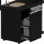 Forno All'Aperto avec comptoirs en pierre frittée noire, barbecue 87 600 BTU, évier et module de bar, four à pizza au gaz