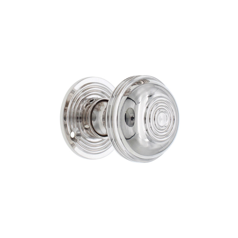 Bloxwich Interior Mortise Door Knob, Polished Nickel