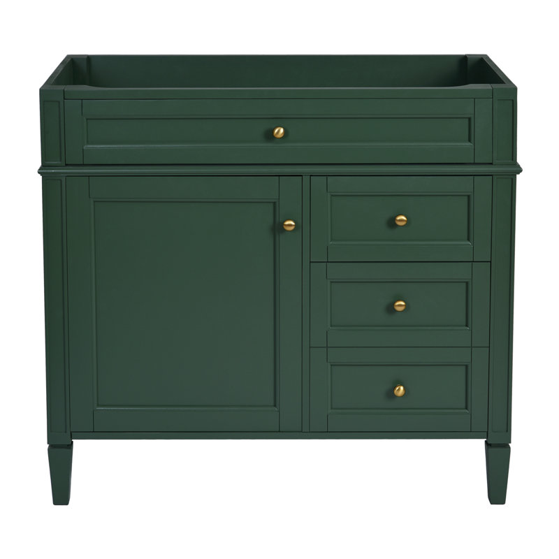 '' Bathroom Vanity Cabinet, Solid Wood Frame, 2 Drawers & Tip-out Drawer, Modern Design, Basin Sink Not Included