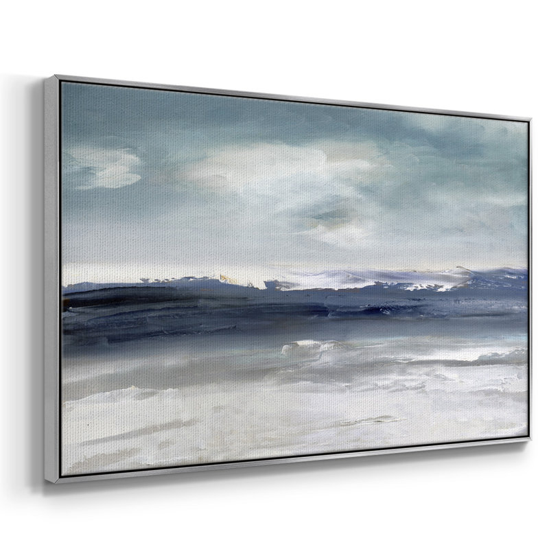 " Beachcombers Paradise " Oil Print, 25" H x 37" W x 2" D, Silver
