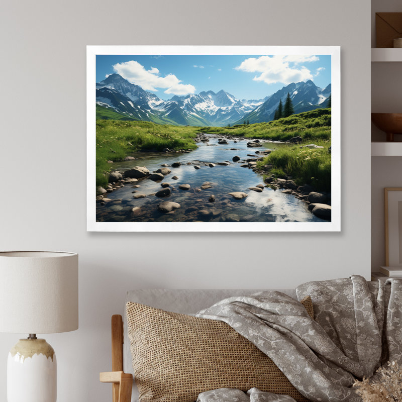 Paysage de l'Alaska I - reproduction sur toile, H 34 po x l 44 po x P 1,5 po, Cadre photo blanc