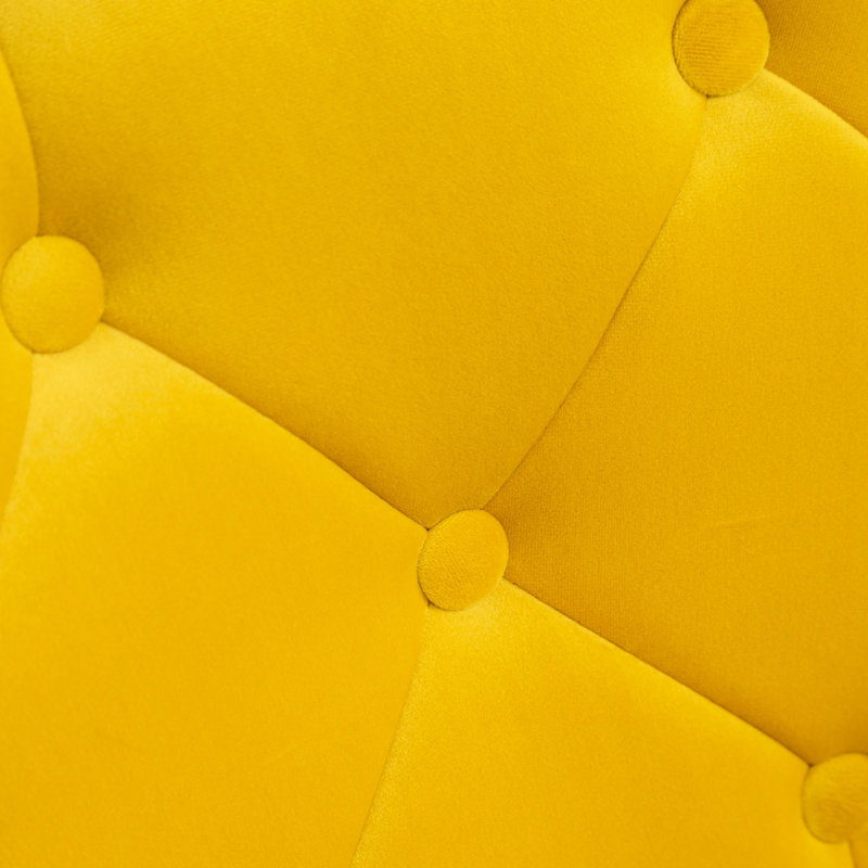 Fauteuil en velours jaune citron, rotation à 360 degrés, base hydraulique, l 28,34 po x P 24 po, 32 po à 38,25 po de hauteur jaune avec base pivotante et stable