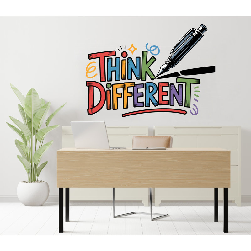 Adhésif décoratif «Think différent bureau» idée travail d'équipe entreprise ouvrier inspirer décoration de bureau Motivation autocollants murale cadeau unique