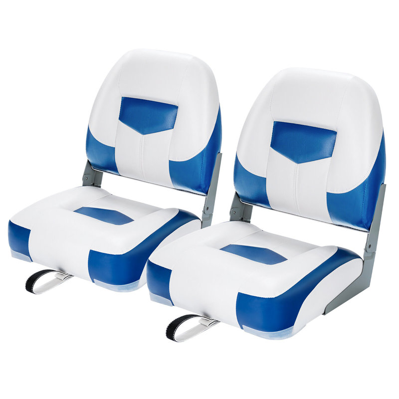 Outdoor 4.3'' Seat / Back Cushion, Blue/White