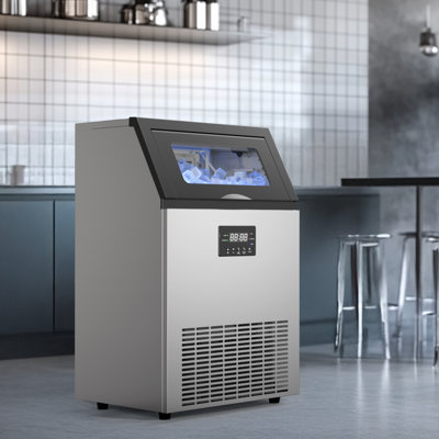 Machine à glaçons commerciale 150LBS / 24H avec 50LBS de rangement et autonettoyante