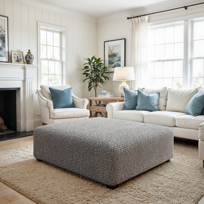 Stretchy Slipcover for Ottoman - Easy to Clean & Durable - Comfort Collection