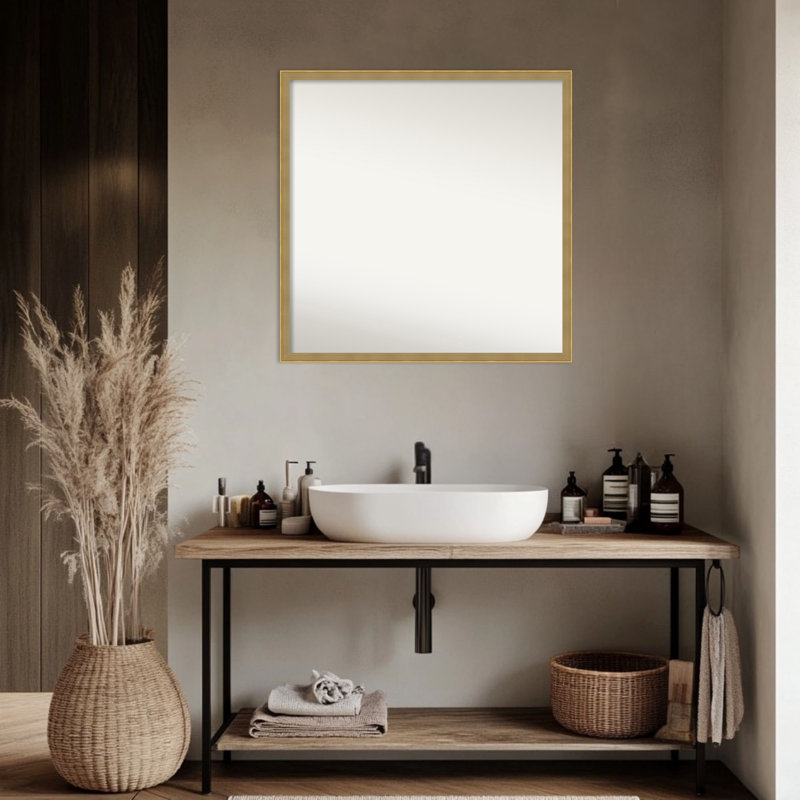 Miroir mural de salle de bain Incline, 27,5 po x 27,5 po, Or foncé