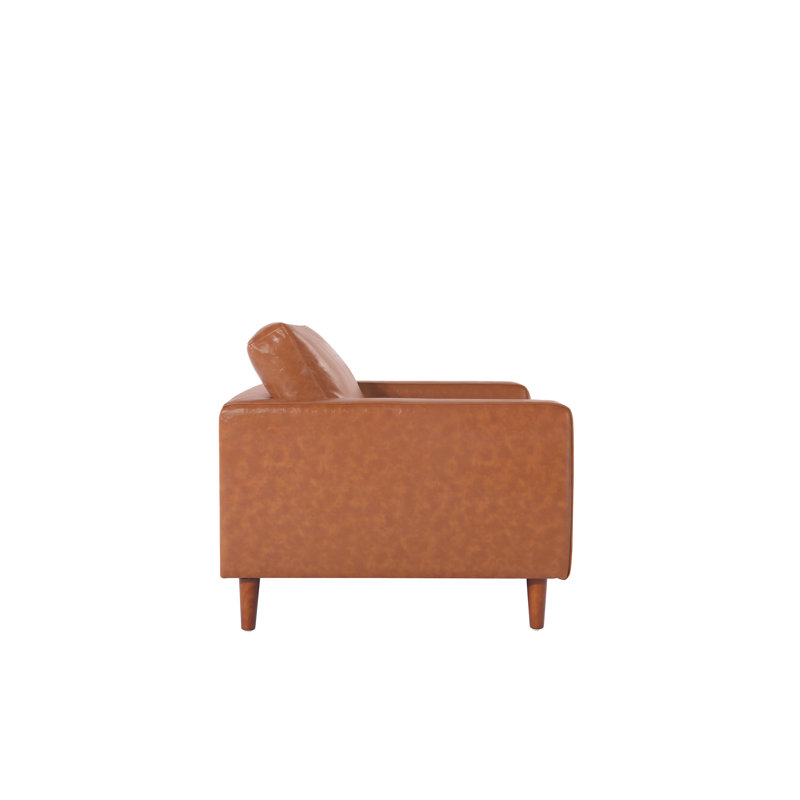 Imai Leather Armchair, Brown Genuine Leather