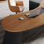 Bureau de direction courbé en bois massif avec tiroirs Nut-brown-489605049-489605051
