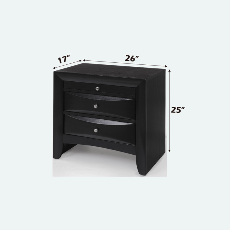 Houchins 2 - Drawer Nightstand, Black