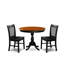 L'ensemble de table de salle à manger 5 pièces se compose d'une table et de 4 chaises de cuisine en bois avec dossier à lattes - finition noire-303545487-305571623-305571622