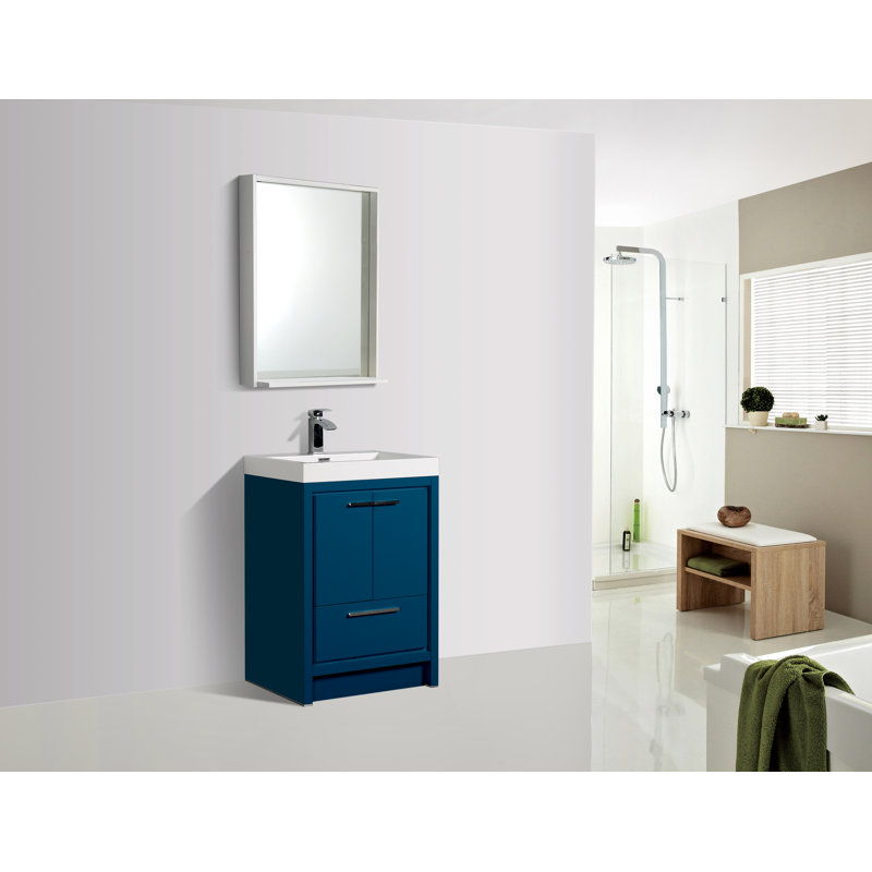 Meuble-lavabo simple 23,6 po avec plateau en acrylique Kuriakos