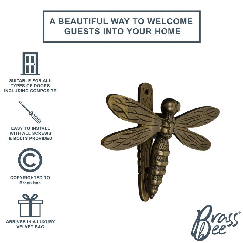 Bronze Dragonfly Door Knocker, Bronze