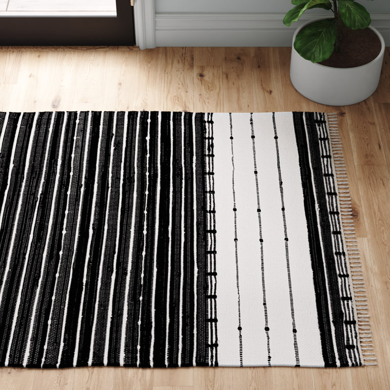 Dawsonville Striped Machine Woven Area Rug, Rectangle 5' x 8'