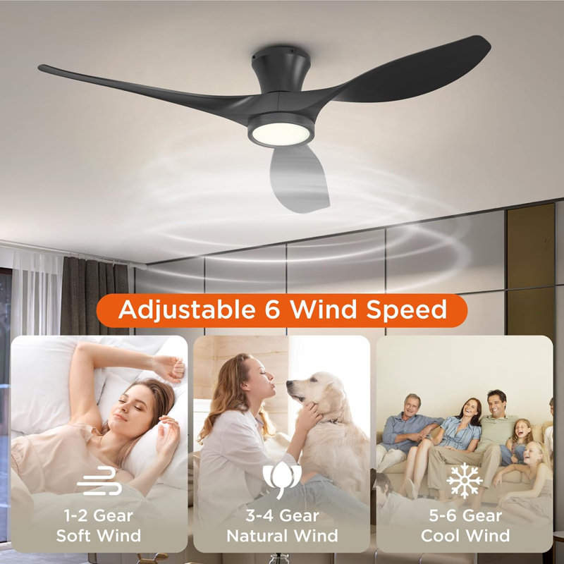 Wrought Studio Jacara 52'' Ceiling Fan with LED Lights & Reviews | Wayfair