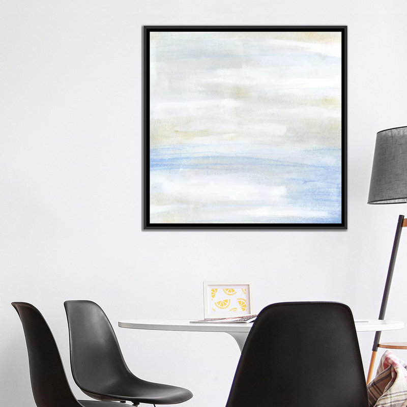 « shore horizon ii », impression sur toile, H 18 po x l 18 po x P 1,5 po, Toile avec cadre noir, Pas de tapis