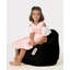 Fauteuil à billes de qualité supérieure, noir uni, 23,6 po x 23,6 po x 9,8 po | Rembourrage 100% polyester imperméable, bourre de styromousse 100% originale | Système de fermeture à glissière cachée | Supporte jusqu'à 440 lb, idéal pour le divertissement extérieur moderne-1188805440