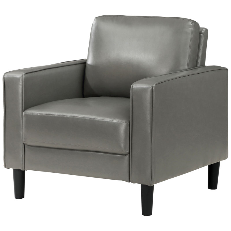 Farallone Upholstered Track Arm Accent Chair, Grey