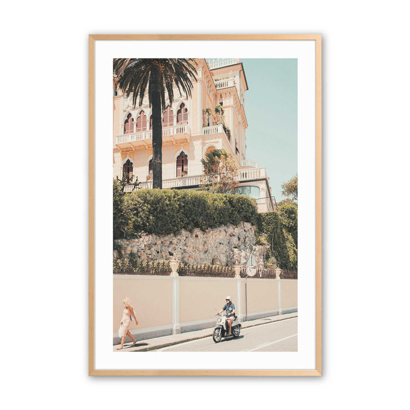 Imprimé bord de mer, Érable brut encadré, H 15 po x l 12 po x P 1,25 po
