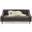 Animal gris foncé confortable avec base de style accoudoir irrégulier unique et conception moderne pour chiens-379000765