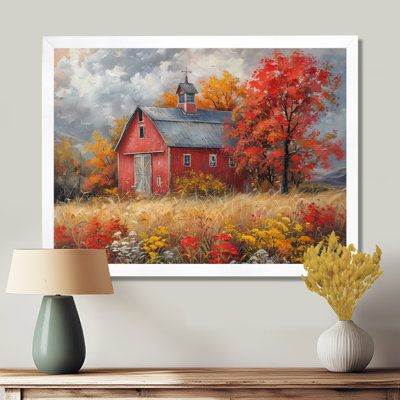 Autumn Red Barn Breeze I - Barn Wall Art