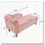 Chaise longue en velours avec rangement, coussin et garniture cloutée-1090968674