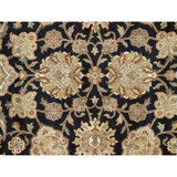 Hand Knotted Wool Area Rug in Black And Gold