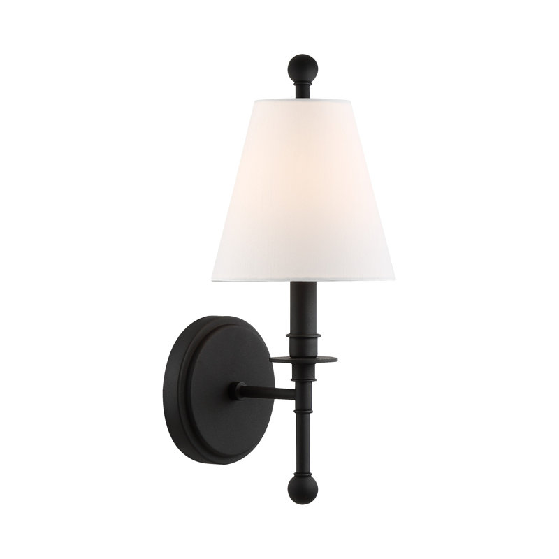 Lumley Stainless Steel Armed Sconce, Black Forged