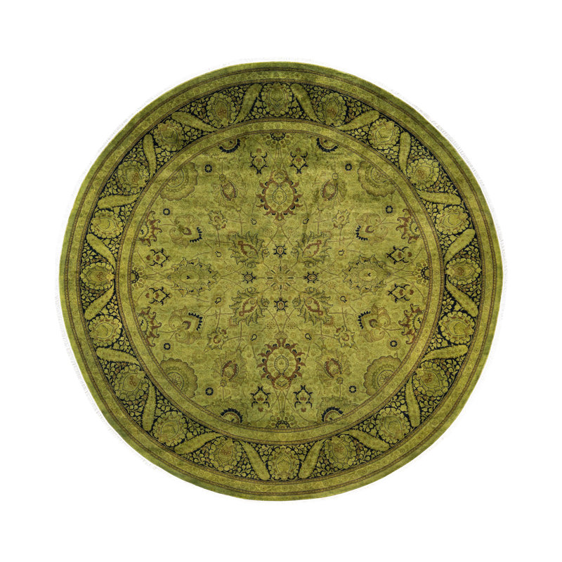 Tapis rond en laine de conception unique 9 pi 1 po x 9 pi 1 po Huckstep