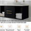 Meuble-lavabo mural moderne 40 po avec meuble-lavabo flottant en céramique massif