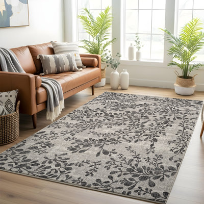 Remylina Indoor & Outdoor Boho Rug Ivory/Grey
