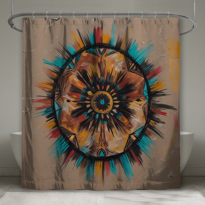 Rideaux de douche à motif abstrait Sunburst