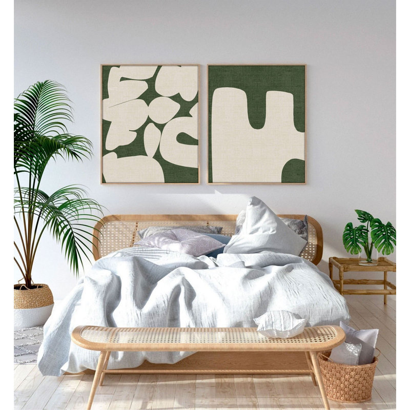 Élégantes peintures décoratives en panneau de fibres à densité moyenne (2 pièces), 19,7 po x 27,6 po chacune | 100% panneau de fibres à densité moyenne avec une épaisseur de 0,12 pouce, cadre 100% en bois massif avec une épaisseur de 1,0 pouce | Élégant art mural pour la décoration intérieure, parfait pour le salon et la chambre à coucher