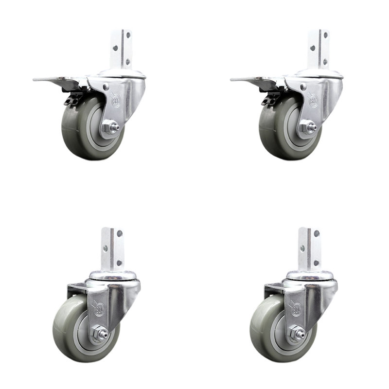 Square Stem Caster, Gray