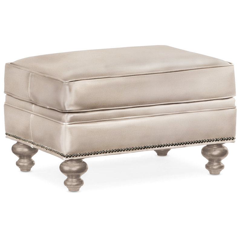 Repose-pieds rectangulaire en cuir véritable 26 "West, Bronze, Pierre, Cuir véritable minéral Rio