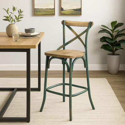 Fairoaks Walnut Fir Solid Wood Counter Stool