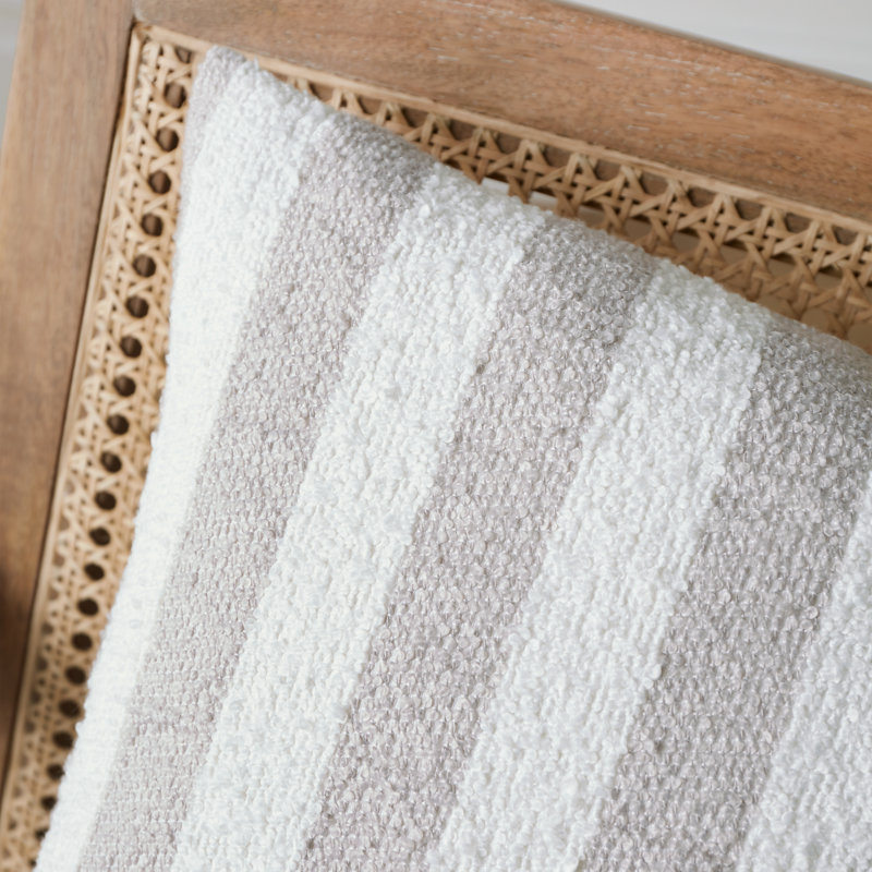 Boucle Stripe Cushion, Beige