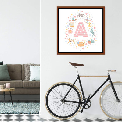 " Illustrated Letter A Pink "