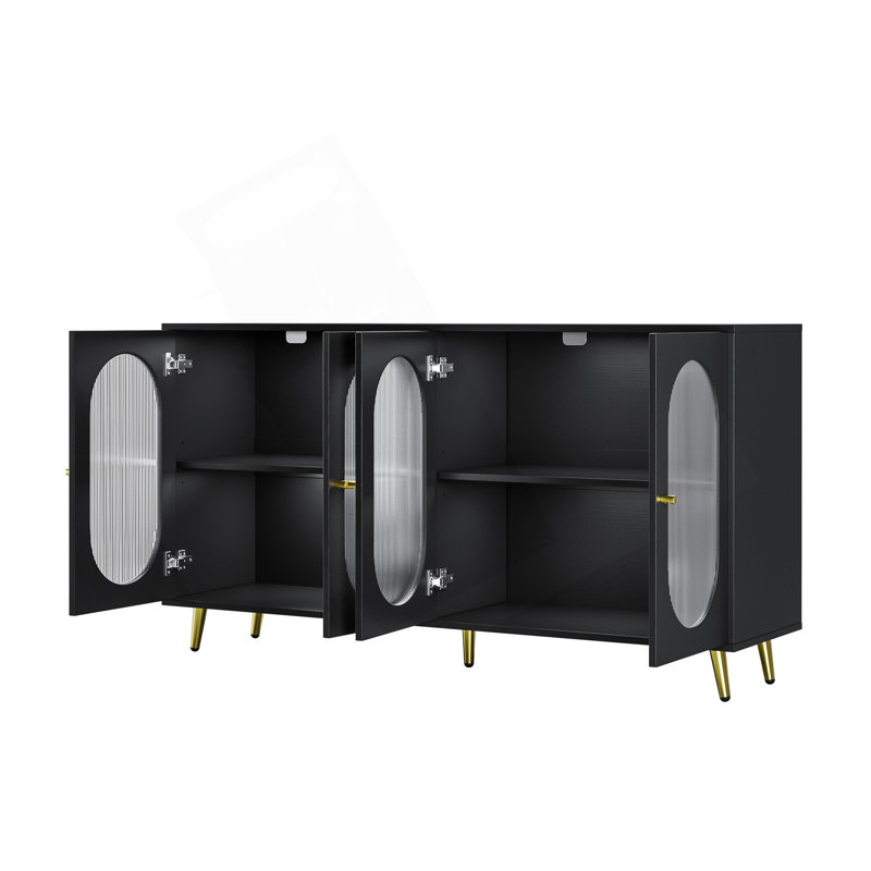 Buffet d'appoint moderne avec portes en acrylique