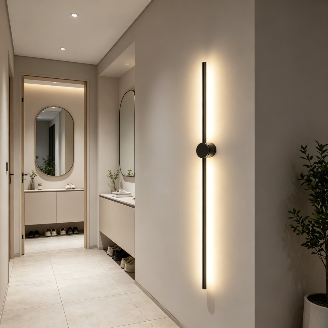 Jalapa 1-Light LED Wall Light Black 100cm Flush Mounted Sconce